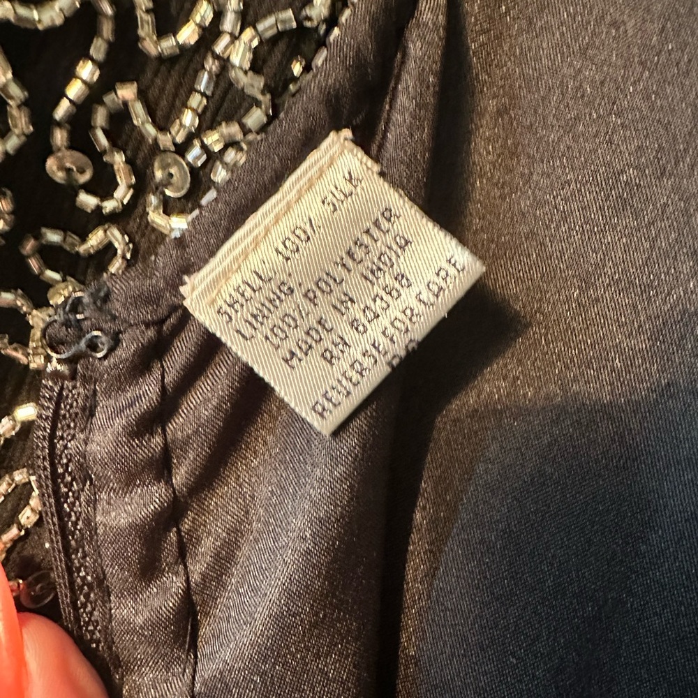 Rare vintage evening formal gown bead and sequin with slit elegant - Picture 6 of 8